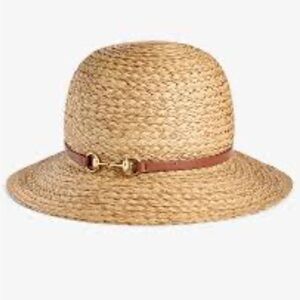 Giani Bernini Tan Straw Hat with Gold Detail nwt women’s hat